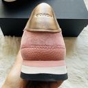 Coach NIB  C142 Sig Jacq Runner Sneaker Size 6/36 Khaki/Petal LDL Pink/Rosegold Photo 8