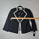 Le Suit  Blazer Womens 4 Black White Wing Collar 3/4 Sleeve MSRP $248 NEW Photo 5