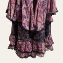 Rococo  Sand Nott Sweetheart Tiered Metallic Purple Paisley Maxi Dress Size S Photo 8