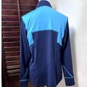 Natori  Womens Track Jacket Blue Color Block Long Sleeve Activewear Zipper M Photo 3