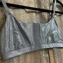 SKIMS  Fits Everybody Scoop Silver Shine Metallic Bralette Small NWT Photo 2