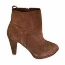 Eva & Zoe  Suede Heeled Ankle Boots Brown Size 6.5 Y2K Minimalist Mobwife Neutral Photo 0