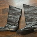 Passports  Vintage Leather Knee High Angled Boots Black 8.5 Photo 1