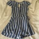 Hollister Tie Front Blue White Stripe Romper Photo 0