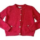 Loft  Stitchy Red  Sweater Jacket | Size  Large Photo 0