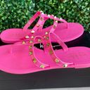 Nicole Miller BNIB -  Hot Pink Jelly Sandals W/ Gold Studs | US7 EU38 Photo 3