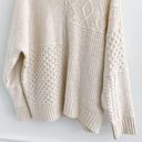 American Eagle Cream Fall Patchwork Mock Neck Sweater Photo 3