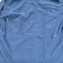 Denim & Co  Womens Jacket 1X Blue Faux Suede Button Up Collar Drawstring Pockets Photo 9