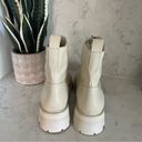 Gianni Bini New!  × Nastia Liukin Bowery Leather Zip-Up Lug Sole Booties in Cream Photo 7