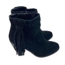 Jessica Simpson  Chassie Black Suede Leather Fringe Ankle Boot Booties Womens 6M Photo 3