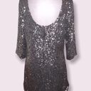 LC Lauren Conrad Lauren Conrad Gray/Silver Sequins Shirt Mini Dress Size Medium NWT Photo 2