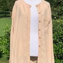 We The Free  People Peachy Linen Blend Oversized Button Front Raw Edge Shirt XS Photo 10