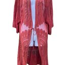 Style Apparel Rust lace/ sheer kimono duster Red Photo 1