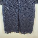 Kay Unger NWT  New York Sequined Mesh Sheath Dress Navy Plus Size 16 Photo 13