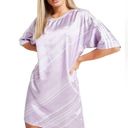 Adidas  Trefoil Oversized Satin Mini Dress S Purple Photo 0