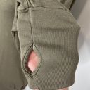 LA Made New  Slub Jersey V-Neck Top Thumbhole Long Sleeve Tunic Olive Green Photo 7