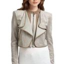 BCBGMAXAZRIA Sloan Faux Suede Cropped Moto Jacket in Moss Photo 7