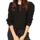 Cami NYC  Leilani Waffle Knit Feminine Henley Top Black Blouse Womens Size Medium Photo 0