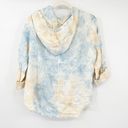 Rachel Zoe  Women Boho Tie Dye 100% Linen Hooded Button Up Shirt Top Size M Photo 6