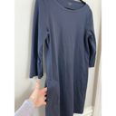 Garnet Hill  100% Organic Cotton Charcoal Gray 3/4th Sleeve Pocket Shift Dress 10 Photo 5