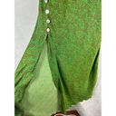 Vix Paula Hermanny  Cowl Neck Silk Blend Slip Maxi Dress Size Medium Green Floral Photo 4