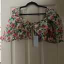 Hill House New  The Isabella Top Pink Roses Poplin Size Medium Photo 2