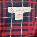 Dress Barn DB Bressbarn Black & Red Plaid Long Sleeve Button Up Shirt Size 2X Photo 2