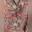 St. John  Collection Red Paisley Silk Blouse Size 10 Photo 4