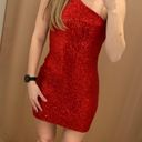 BB Dakota Red Sequin One Shoulder Dress Photo 0