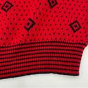 Black Diamond Vintage Sweater Women's Red  Pattern Funky Retro Petite Medium‎ Photo 4