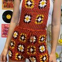 Rust Granny Square Crochet Jumper Romper Overall Size undefined Photo 2