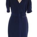 Badgley Mischka NWT  Dark Blue Belted Maxi Cocktail Dress Size 6 originally $750 Photo 2