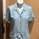 LC Lauren Conrad  blue short sleeve button up blouse Photo 2