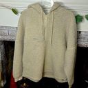 PINK - Victoria's Secret PINK Victoria’s Secret Quarter Zip Varsity Sherpa hoodie cream size M Photo 0