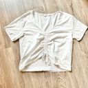 Mango  White Cinched Crop Top Size 4 Photo 1