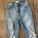 Abercrombie & Fitch  Curve Love High Rise Skinny Light Wash Distressed Jeans Photo 2