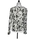 Oscar de la Renta Oscar by  Sequin Blouse Floral Print Stretch Top Women Size M P Photo 3