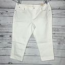 Talbots  Woman NWT Size 18WP White Signature Slim Crop Jeans Photo 0