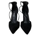 Revamped  by Sirens Black Faux Suede Ankle Tie Heel Sandal Size 8 Photo 2