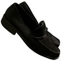 DKNY Vtg 90s  Black Suede Leather Moc Toe Buckle Loafers Sz 8M Photo 1