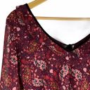 Cupcake and Cashmere Floral Print Chiffon Mini Dress Red Size 0 Photo 6