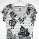 Cache  Medium Dress Mini Shift Embroidered Rhinestones Sparkly Silver Black 560 Photo 2