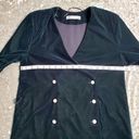 ZARA Emerald Green Velvet Pearl Button Blazer Photo 6