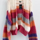 Debut Boutique Colorblock Stripe Chunky Knit Cardigan Photo 1