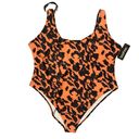 Boohoo  | NWT Orange Cheetah Print Scoop Back Plus Size Swim Suit Size 20 Photo 4