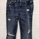 7 For All Mankind  Women‎ size 24 Flare Jeans Blue Cotton Distresed 24w AFJ-C Photo 2