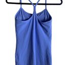 Lululemon  Size 6 Power Y Tank Top Blue Razor Back Activewear Built In Bra Yoga Photo 5