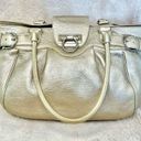 Salvatore Ferragamo  Gancini Gold Metallic Shoulder Bag Photo 4