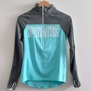 PINK - Victoria's Secret  Teal & Gray Quarter Zip Photo 0