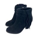 Jessica Simpson  Chassie Black Suede Leather Fringe Ankle Boot Booties Womens 6M Photo 5